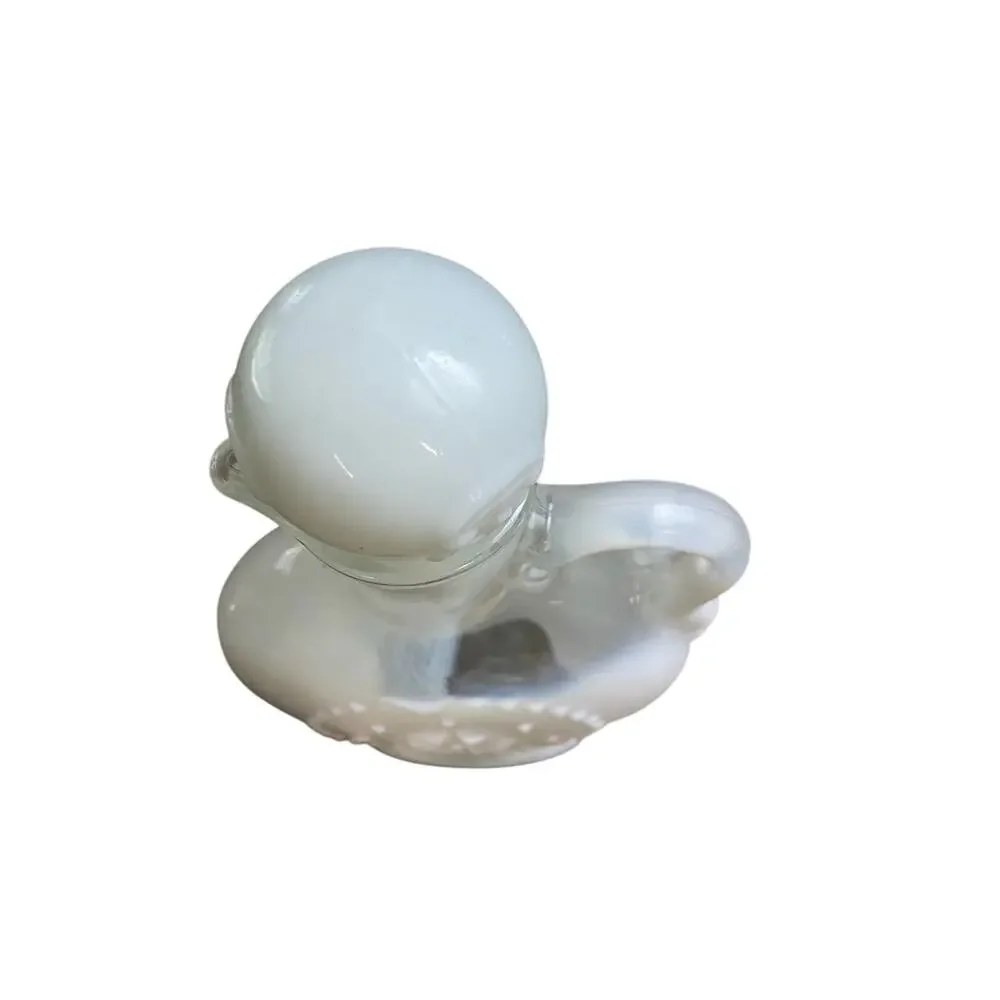 Milk Glass Decanter | Embossed Starburst | Empty Bottle | Decor - Vintage